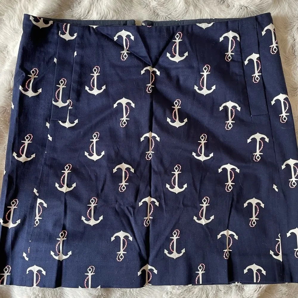 J. Crew Anchor Skirt Size 2 two Navy Blue small
